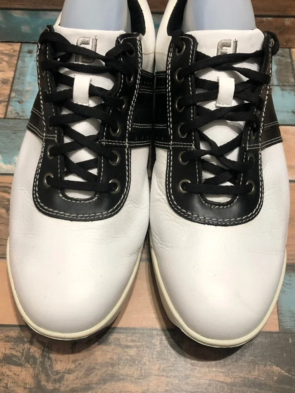 FootJoy Golf Shoes Men's Size 10W Lace Up White Black
